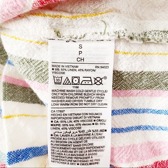 Linen Blend Vertical Stripe Dress with Pockets - Picture 6 of 8